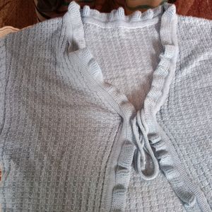 LIGHT BLUE FIRREL CARDIGAN