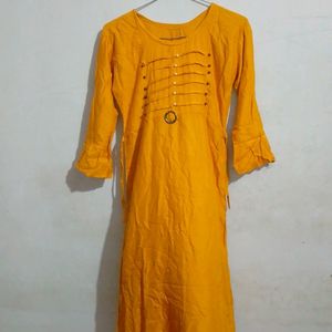 MUSTERD COLOR KURTI