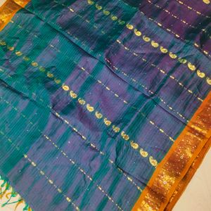 Multi  colour pure Gadwal saree