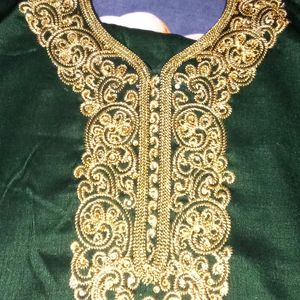 Green Kurta Embroidery Design