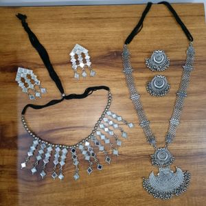 Two Pairs Of Necklace And Earrings