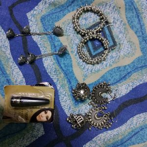 Oxidised Earings With Kajal