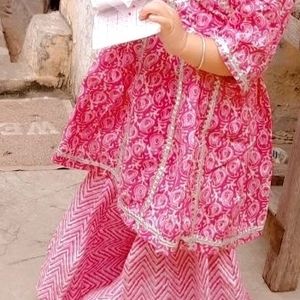 Pink Colour Sharara Suit