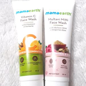 Mamaearth Multani Mitti And VitaminFace wash Com