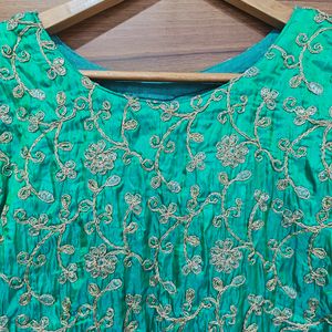 Green Zari Work Kurta