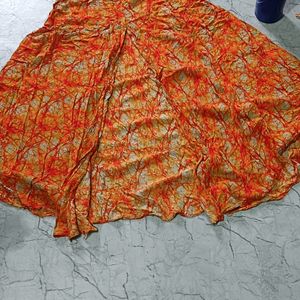 Orange Front Cut Dress