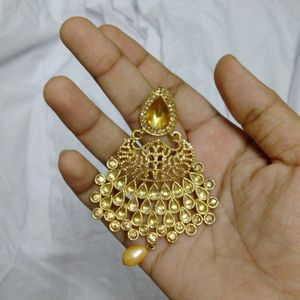 Gold Covering Partywear Drop Earing