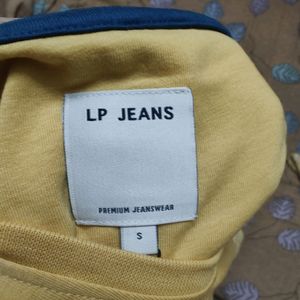 Louis Philippe Yellow Printed Tshirt Men