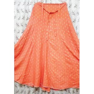 STYLISH ORANGE FULL LENGTH SKIRT FOR WOMEN