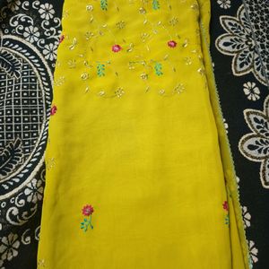 ✨  Haldi Embroidery Saree