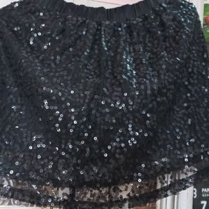 BLACK SEQUENCE MINI SKIRT