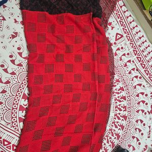 Red Saree With Embroidery Broder