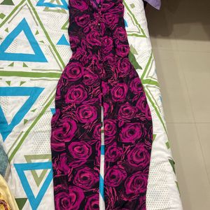 Purple Rose Themed Jumpsuit