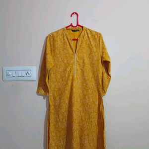 Yellow Color Cotton Kurti