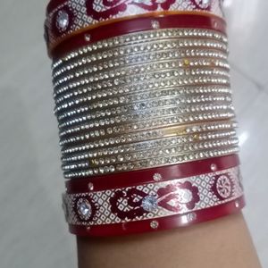 New Bridal Bangles With Pair Of Stone Bangle