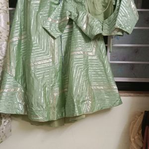 Never Used Pista Green Lehenga Blouse Set