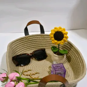 Eco-Friendly Handwoven Jute Organizer Basket with