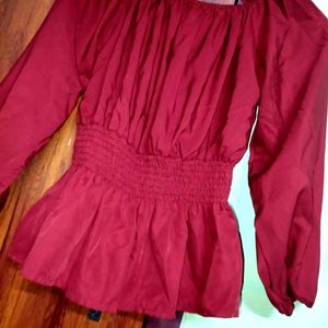 Wine Red Top For Women