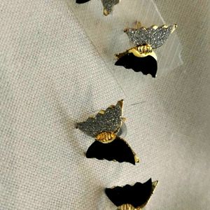 Black & sliver butterfly earrings for women🫶🏻