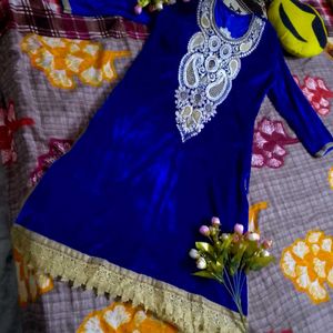 Velvet Kurti With Embroidery Design