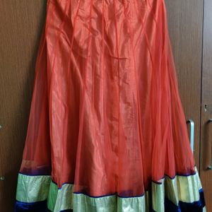 Red And Orange Shine Ghagra