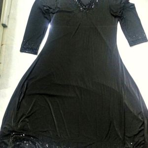 Black Abaya With Stone Work