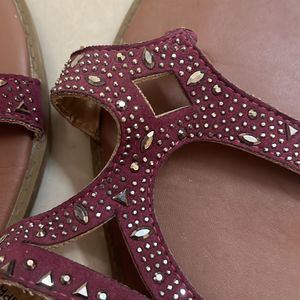 Embellished Bata Flats