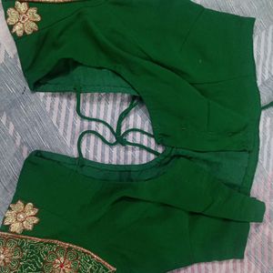 Georgette Green Heavy saree With Beautiful Design