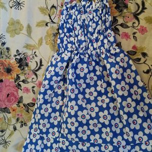 Pretty blue and white frock for 0-3months