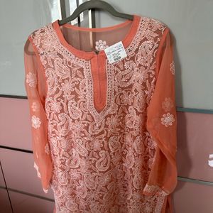 Brand New Chikankari Short Kurta -34 Inch