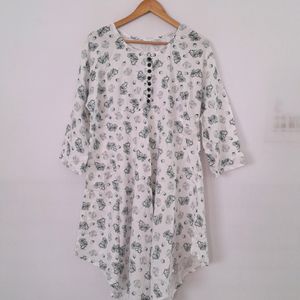 White Printed Kurta (Women's)