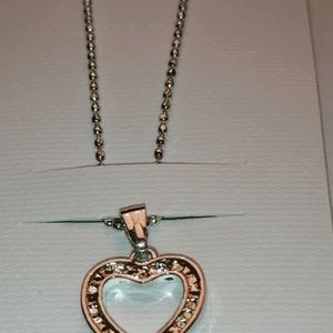 Heart Shaped Hollow Pendant With Chain