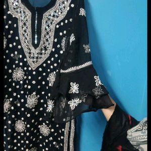 Chikankari Mirror Work Kurta With shameez