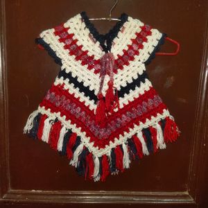 Kids Girl Baby Winter Wool Crochet Poncho