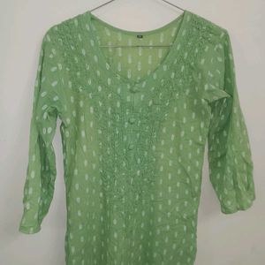 Green Chikinkari Kurta