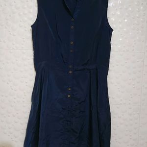 Navy Blue Knee Length Dress