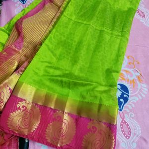 Green & Pink Colour Saare