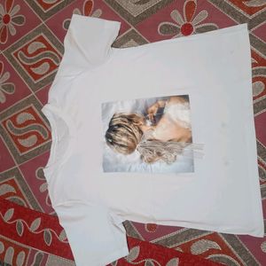 White Beautiful Tshirt Fancy