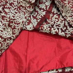 Diwali Sale!! Maroon Lehenga With Blouse & Dupatta