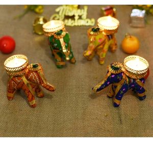 Pair Of Elephant Diya Set For Diwali  Decoration