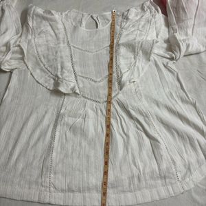 White Embroidery Frill Top/Tunic