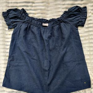 Vera moda Off-shoulder Navy Blue Top