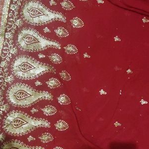 New Wedding Saree With Attached Blouse