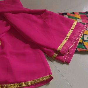 Georgette saree With Blouse Piece