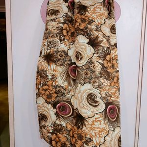 Brown Flower Scarf