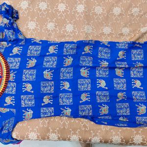 Rajasthani Blue Colour Kurti For Women