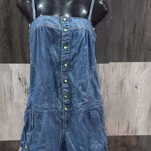 COMBO- Short Length Dungaree & Neon Crop Top