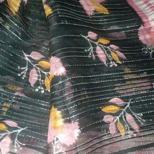 Black And Pink Party Wear SAREE