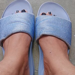 FITFLOP Women's Blue Slides/Flats