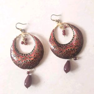 Maroon Ethnic Earrings